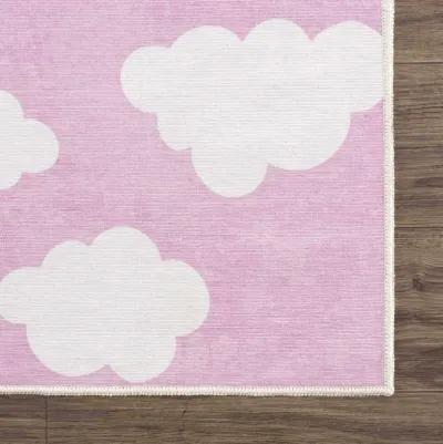 Nizar Pink Cloud Washable Kids Rug