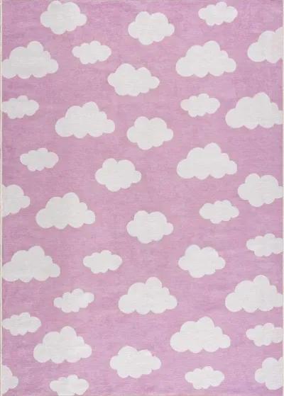 Nizar Pink Cloud Washable Kids Rug