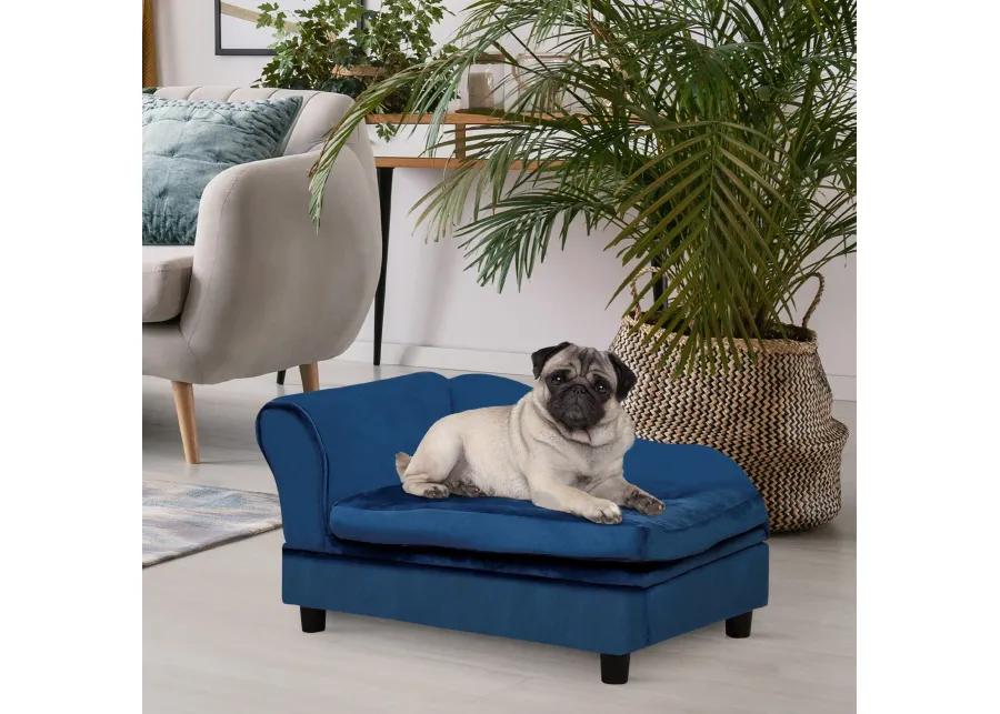 Blue Pet Lounger: Sofa Bed with Storage for Cats and Small Dogs