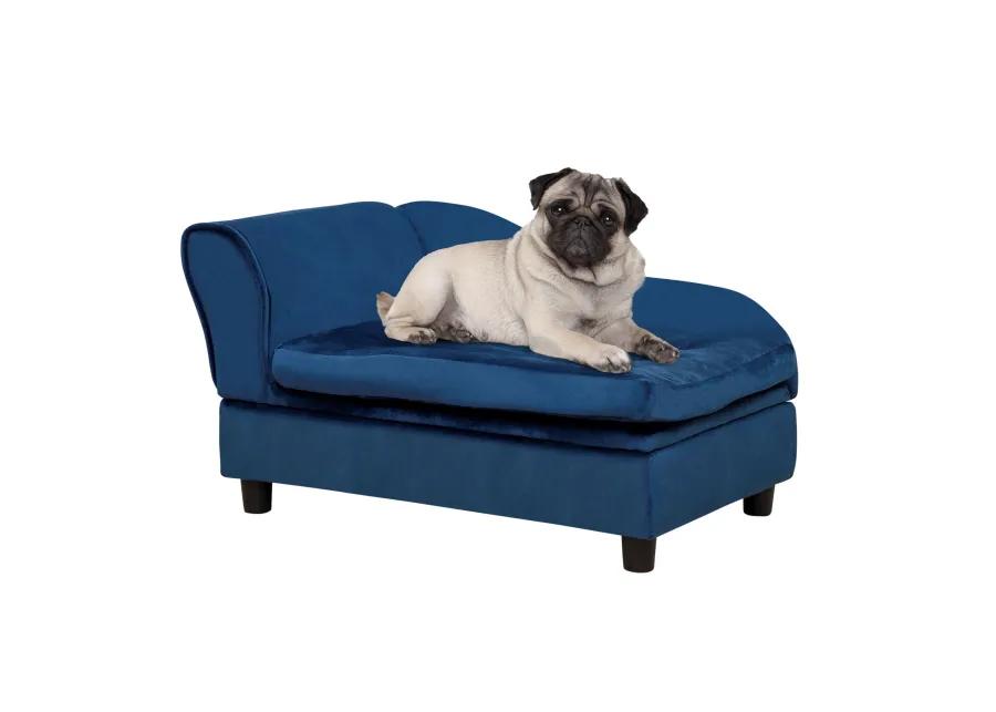 Blue Pet Lounger: Sofa Bed with Storage for Cats and Small Dogs