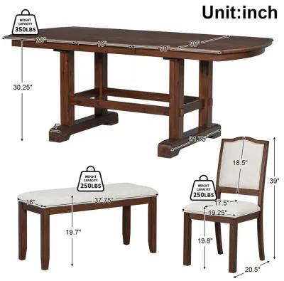 Merax 6-Piece  Extendable Dining Table Set