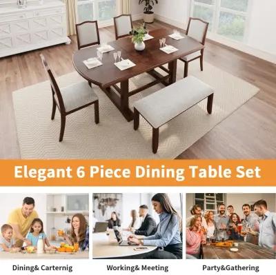 Merax 6-Piece  Extendable Dining Table Set