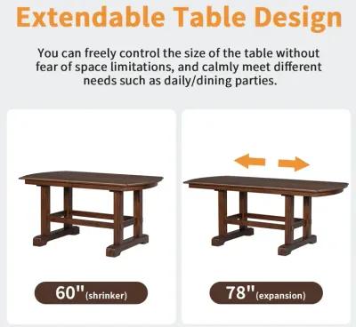 Merax 6-Piece  Extendable Dining Table Set