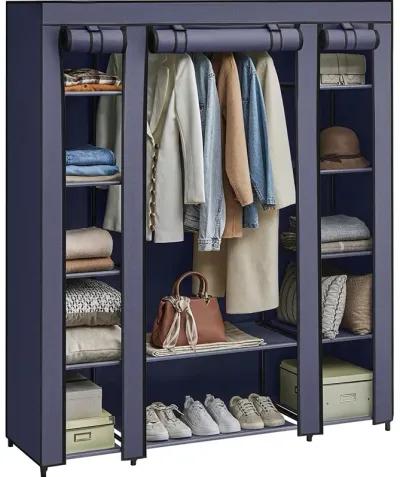 Portable Clothes Storage Solution with Shelves & Hanging Rail