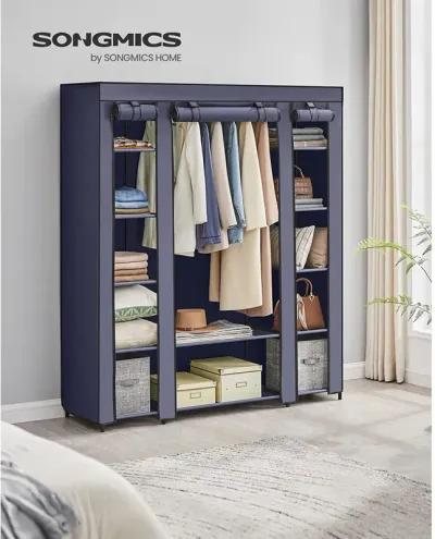 Portable Clothes Storage Solution with Shelves & Hanging Rail