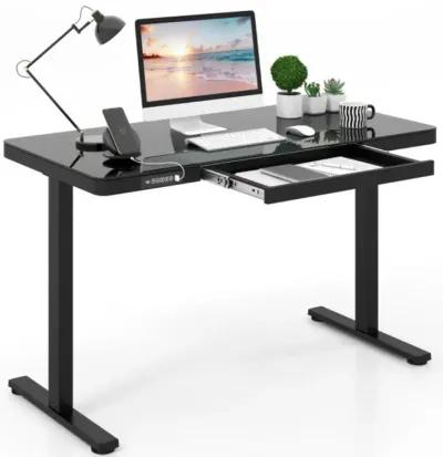 Hivvago 48-Inch Height Adjustable Electric Standing Desk with Drawer