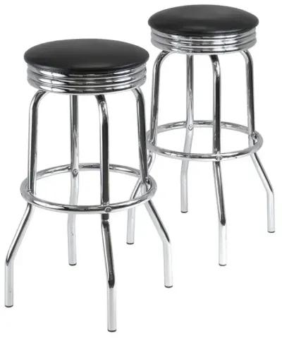 Summit 2-PC Swivel Stools with Faux Leather