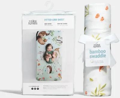 Enchanted Forest Crib Sheet & Swaddle Bundle