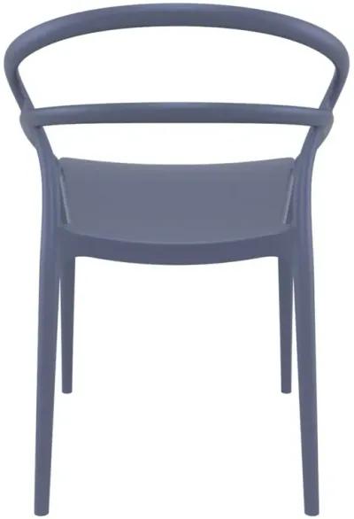 32.25" Black Outdoor Patio Round Dining Chair