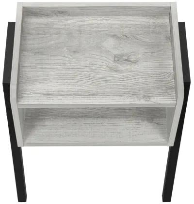 Monarch Specialties I 3591 Accent Table, Side, End, Nightstand, Lamp, Living Room, Bedroom, Metal, Laminate, Grey, Black, Contemporary, Modern