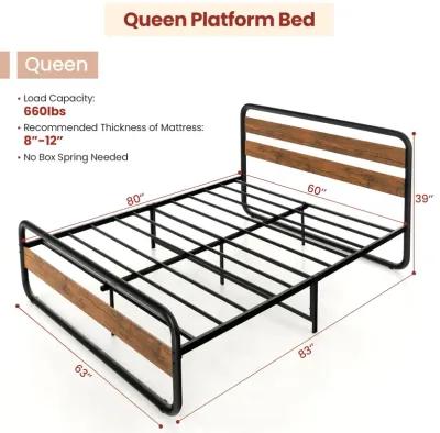 Arc Platform Bed with Headboard and Footboard