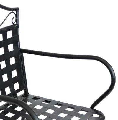 Sunnydaze Scrolling Wrought Iron Patio Dining Bar Chairs - Black - Set of 2