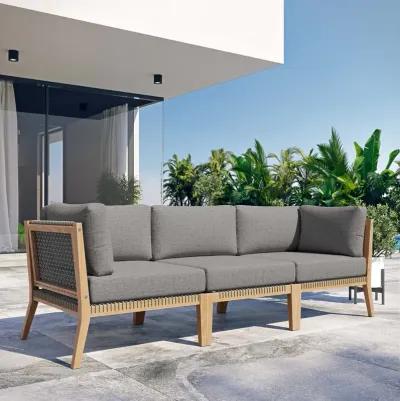 Modway - Clearwater Outdoor Patio Teak Wood Sofa