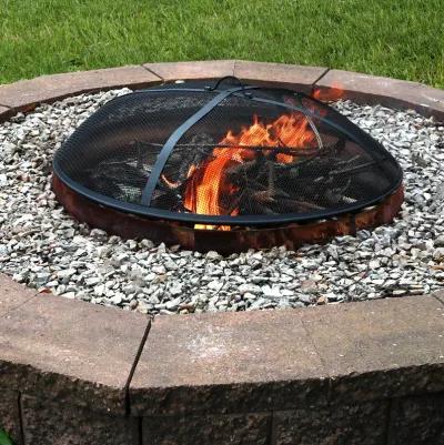 Sunnydaze Steel Round Fire Pit Spark Screen