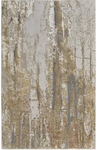 Aura 39LMF 3'11" x 6' Ivory/Gold/Brown Rug