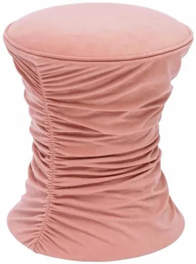 Bounce Dark Terracotta Ruched Velvet Adjustable Ottoman