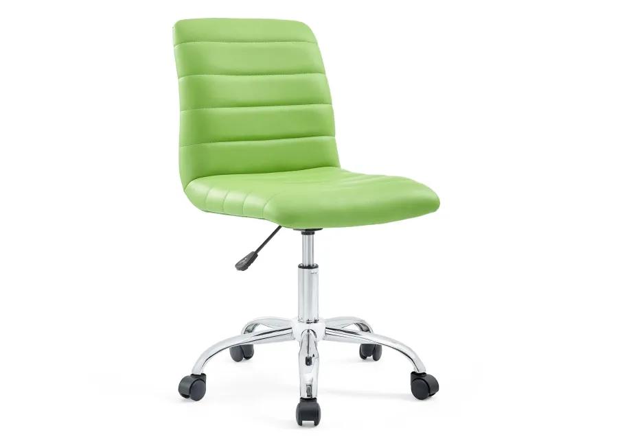 Modway Furniture - Ripple Armless Mid Back Vinyl Office Chair Bright Green