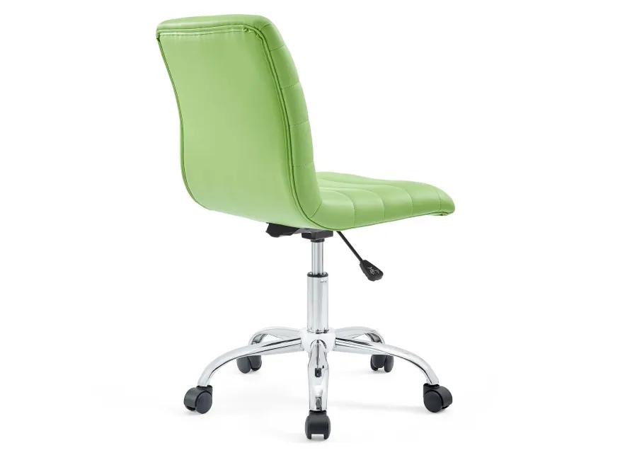 Modway Furniture - Ripple Armless Mid Back Vinyl Office Chair Bright Green