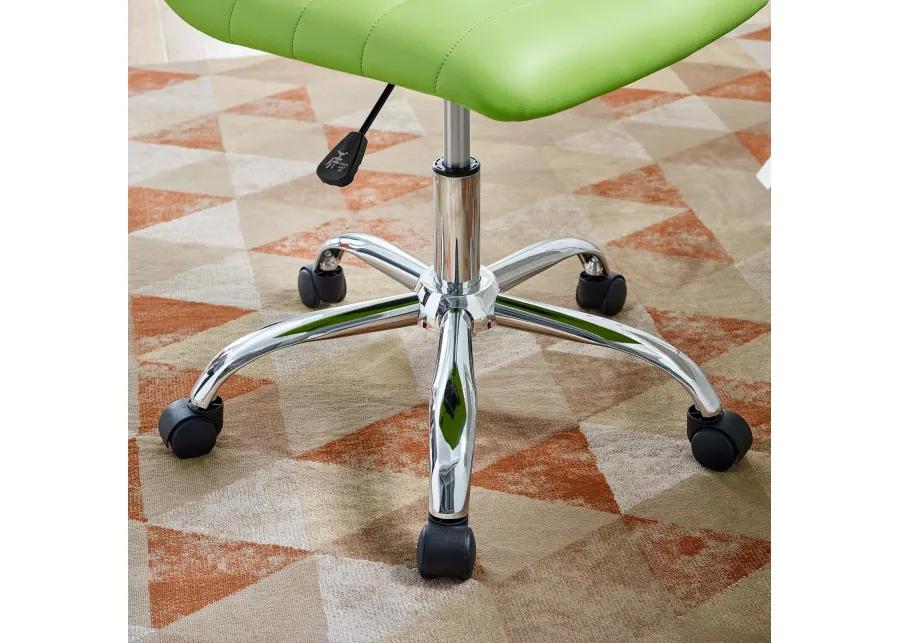 Modway Furniture - Ripple Armless Mid Back Vinyl Office Chair Bright Green