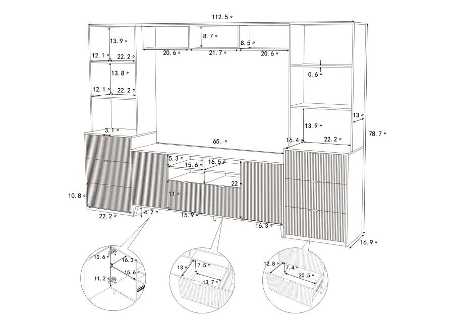 Merax Multifunctional TV Stand Media Storage Cabinet