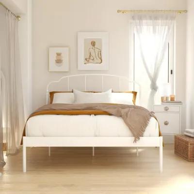 Camie Metal Bed, Queen, White