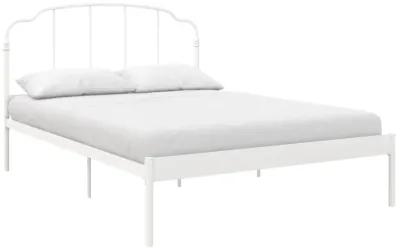 Camie Metal Bed, Queen, White