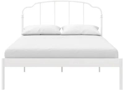 Camie Metal Bed, Queen, White