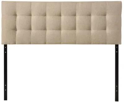 Hivvago King size Beige Fabric Upholstered Mid Century Style Headboard