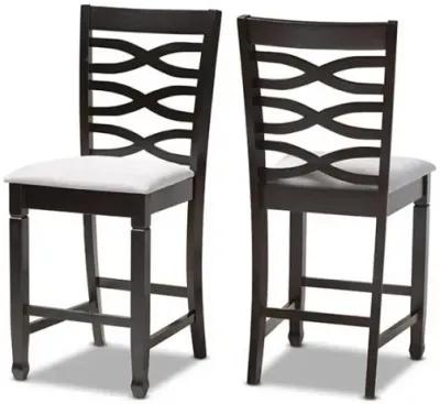 Espresso Brown Finished Wood Counter Height Pub Chair Set of 2