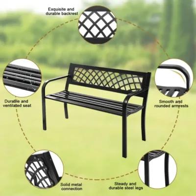 Hivvago Bench Deck with Steel Frame for outdoor