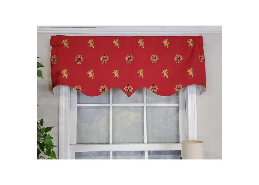 RLF Home Modern Design Classic Medieval Regal Valance  50" x 17" Vermillion Red