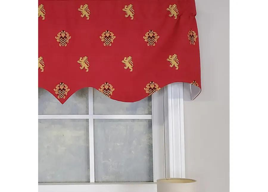 RLF Home Modern Design Classic Medieval Regal Valance  50" x 17" Vermillion Red