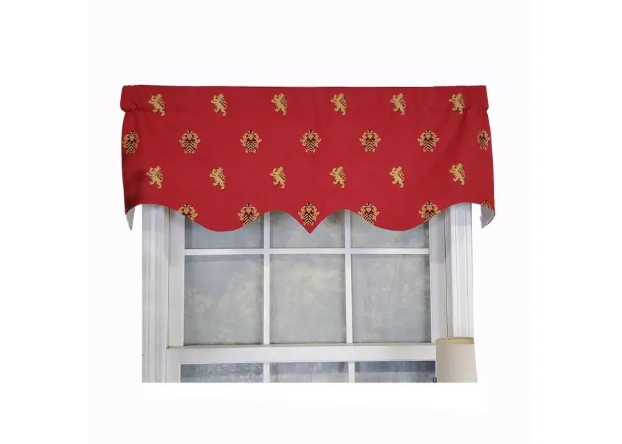 RLF Home Modern Design Classic Medieval Regal Valance  50" x 17" Vermillion Red