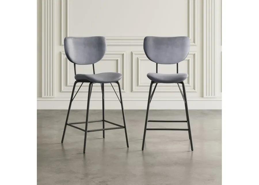 Jofran Modern Faux Leather Split-Back Upholstered Counter Height Barstool (Set of 2)