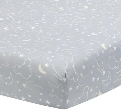 Disney Baby Mickey Mouse Gray/Yellow Celestial Fitted Crib Sheet by Lambs & Ivy