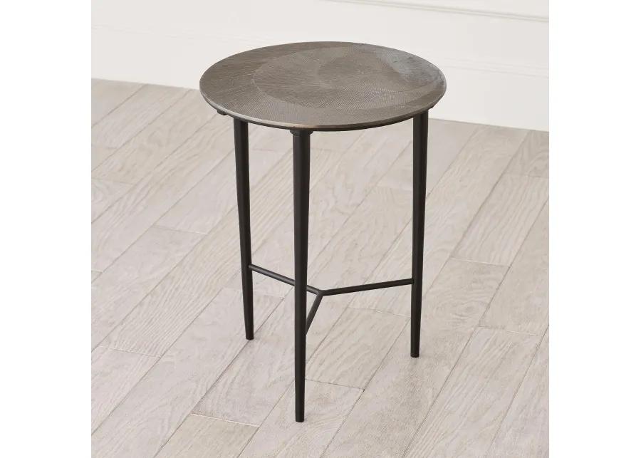 Circle Etched Accent Table-Black