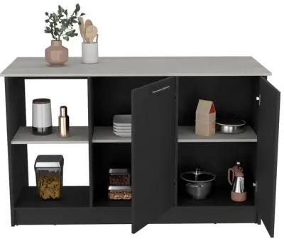 Kitchen Island Padua, Kitchen, Black / Onyx