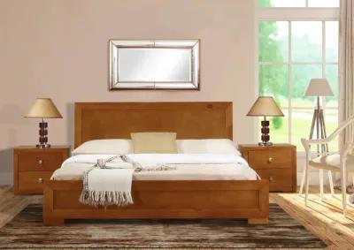 Trent Wooden Platform Bed in Oak, Queen