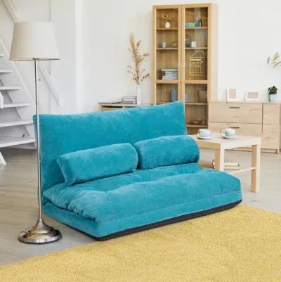 6-Position Adjustable Sleeper Lounge Couch with 2 Pillows