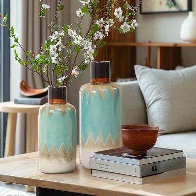 LuxenHome Ocean Ombre Stoneware Vase