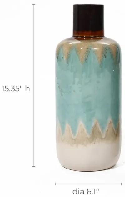 LuxenHome Ocean Ombre Stoneware Vase