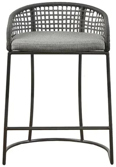 Gracie Mills Stephan Woven Rope Back Counter Stool 25"