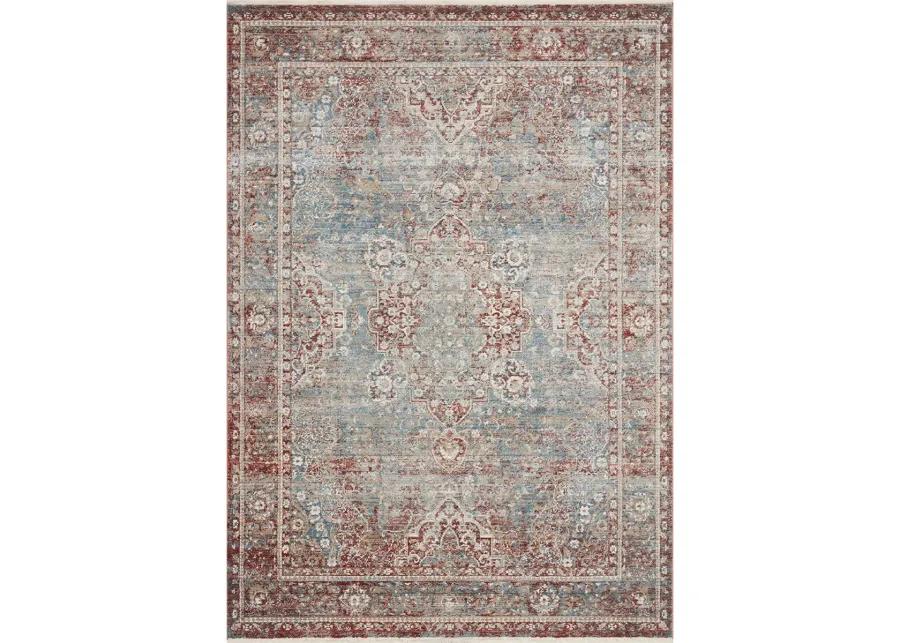 Elise Sky/Red 9'9" x 13' Rug