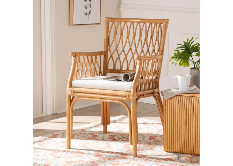 bali & pari Maisa Bohemian Light Honey Rattan Arm Chair