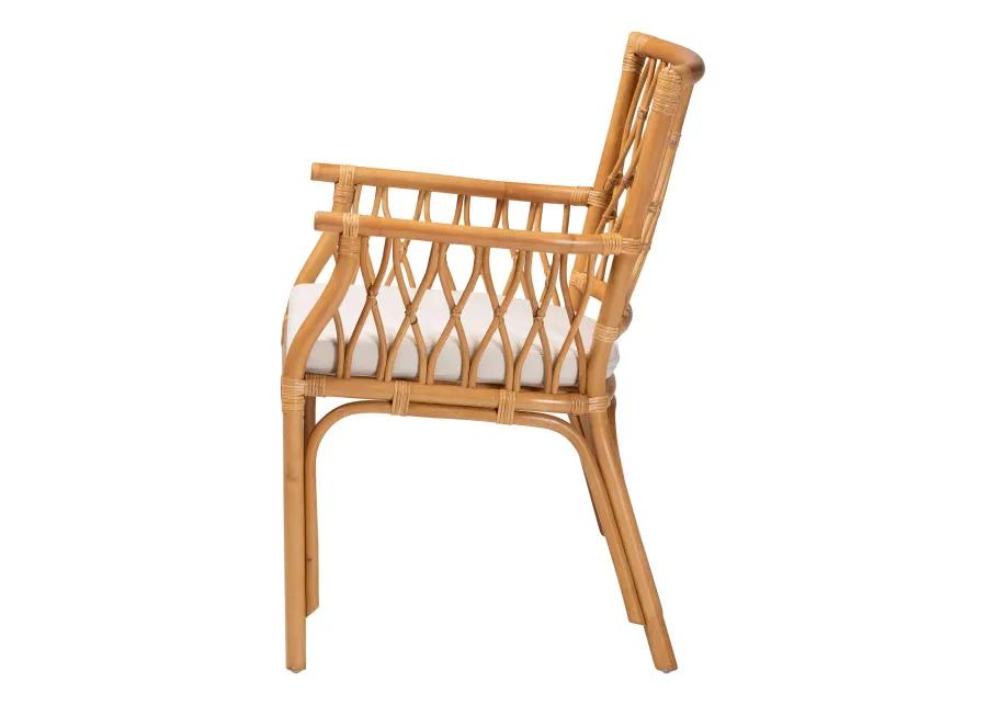 bali & pari Maisa Bohemian Light Honey Rattan Arm Chair