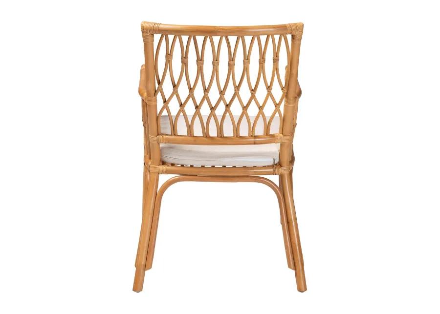 bali & pari Maisa Bohemian Light Honey Rattan Arm Chair