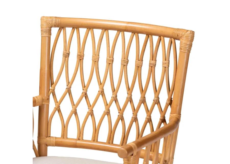 bali & pari Maisa Bohemian Light Honey Rattan Arm Chair