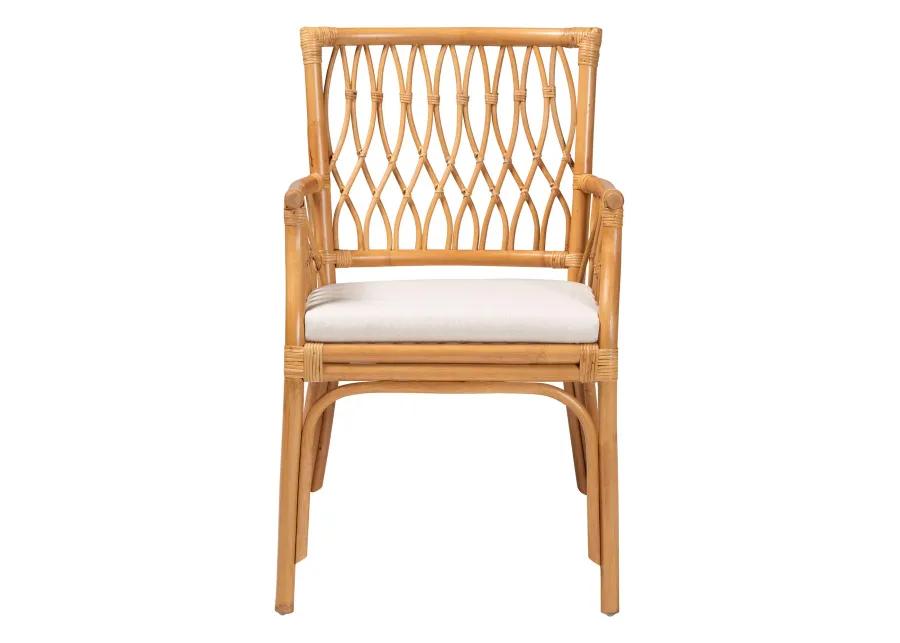 bali & pari Maisa Bohemian Light Honey Rattan Arm Chair