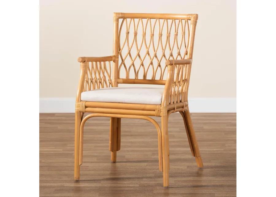 bali & pari Maisa Bohemian Light Honey Rattan Arm Chair