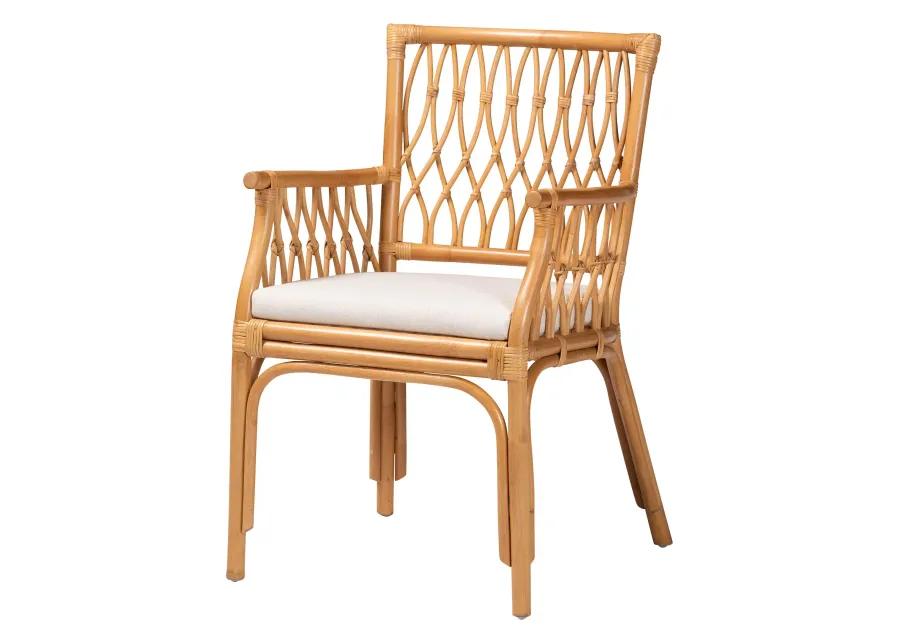 bali & pari Maisa Bohemian Light Honey Rattan Arm Chair